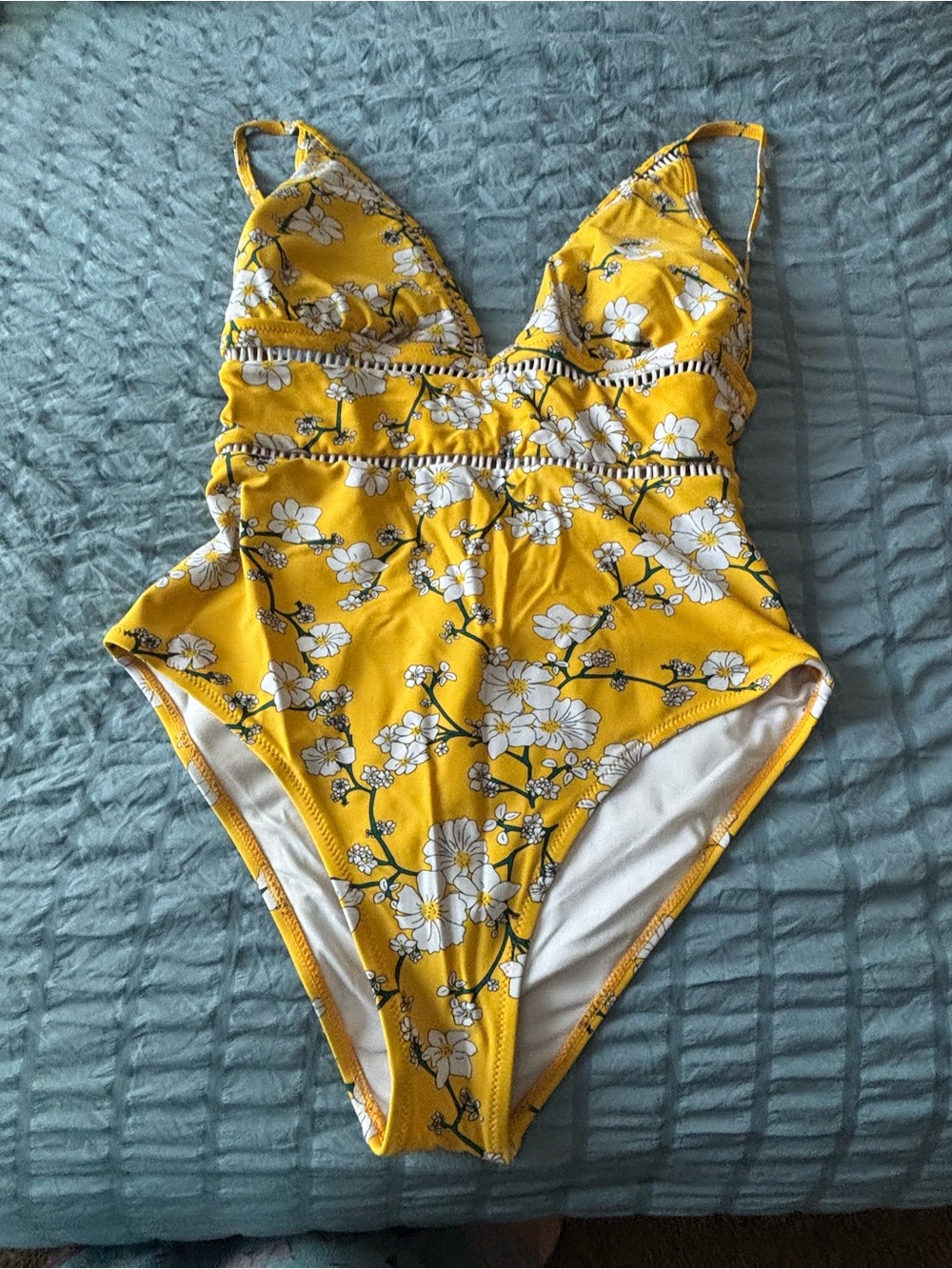 Cupshe Yellow Floral Kids One-Piece Swimsuit